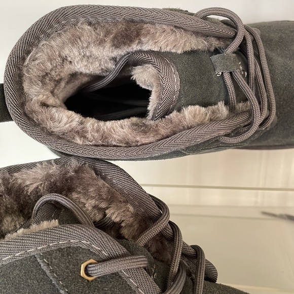 Vepose Woman’s Ankle Boots Gray Winter Snow Cow Suede Leather Wool Size 10 New - Picture 4 of 11